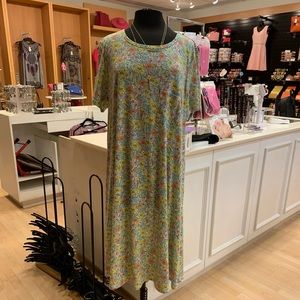 Lularoe Carly Dress 3XL Mint w Flowers